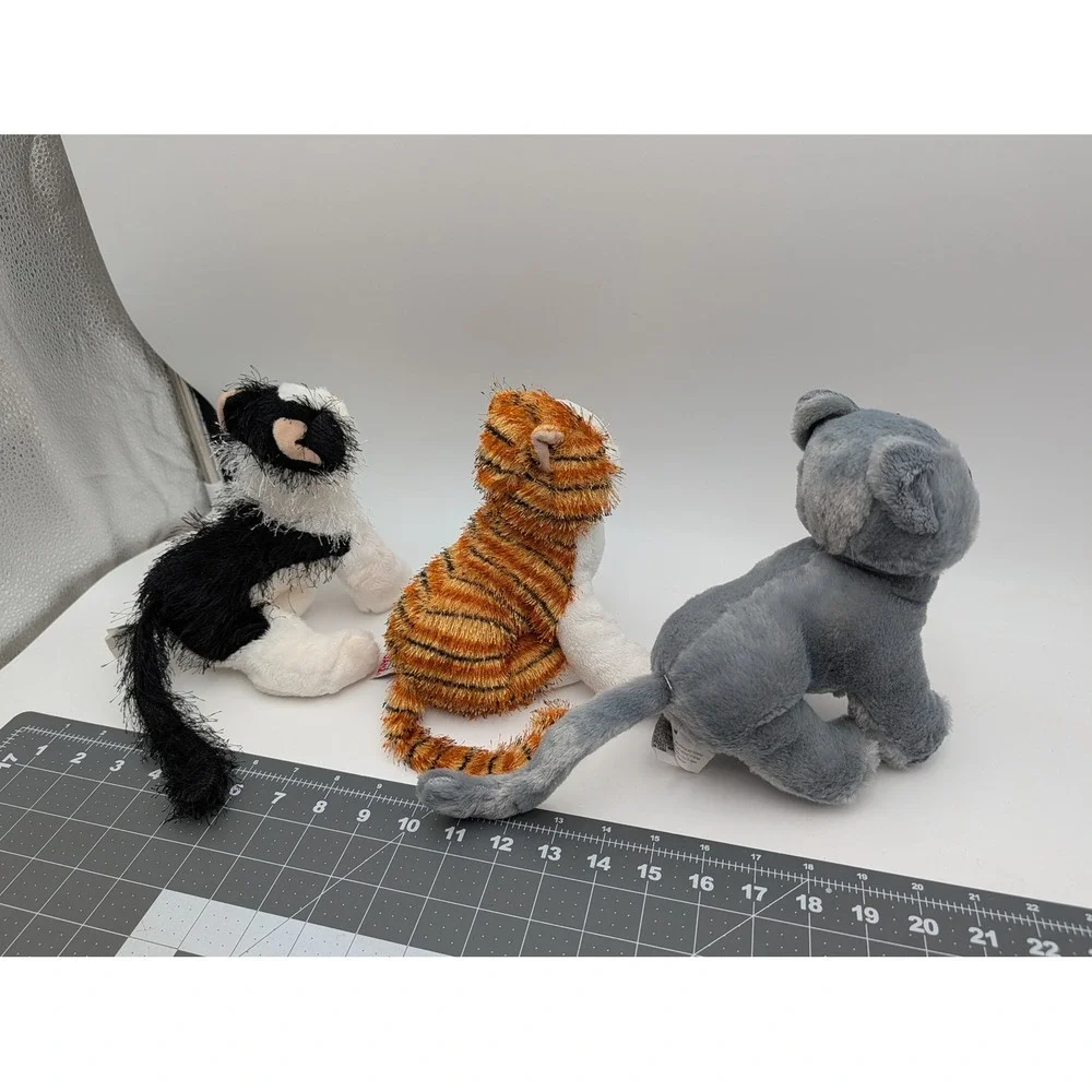 Ganz Webkinz Cat Plush Lot Black White Striped Alley Charcoal‎ HM016 HM042 HM152